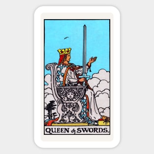 Card #62 - Queen Of Swords - Rider Waite Smith Tarot Sticker